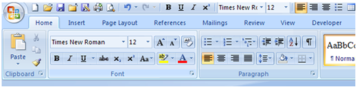 Microsoft Word Interface screenshot